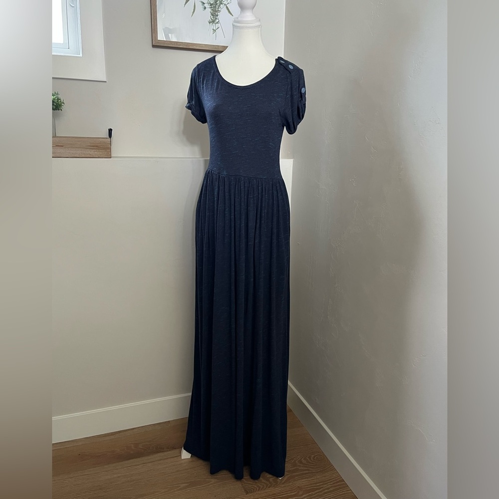 Matilda Jane Dark Blue Maxi Jersey Knit Dress